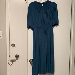 Zara teal collared dress, size Small
